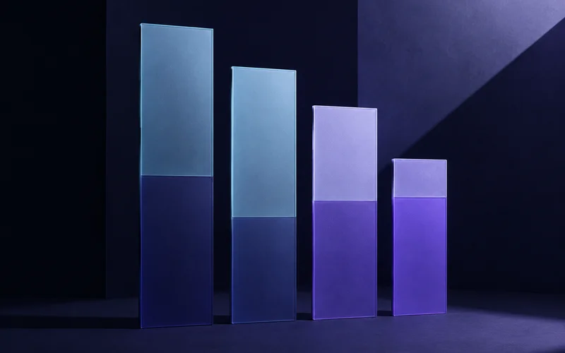 Chart showing shifting proportions across four query-type bands