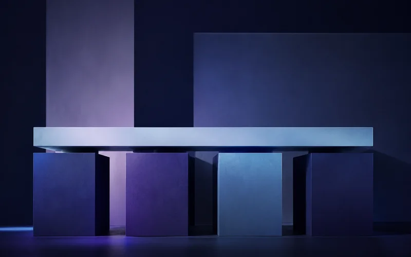 Four foundation blocks representing access, clarity, structure and evidence beneath a lighter content layer