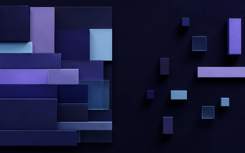 Two-column layout contrasting a ready state of aligned blocks against a sparse not-yet state